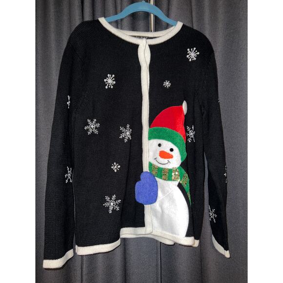 Ugly Christmas Sweater Cardigan Xmas Size Medium - Picture 1 of 3